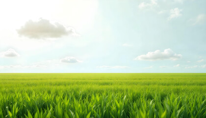 Obraz premium Minimalist Landscape with Clouds and Grass v3