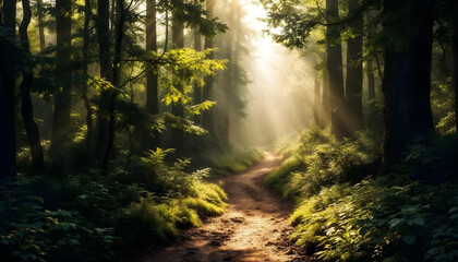 Fototapeta premium Path Through a Mystic Forest v1