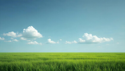 Obraz premium Minimalist Landscape with Clouds and Grass v2