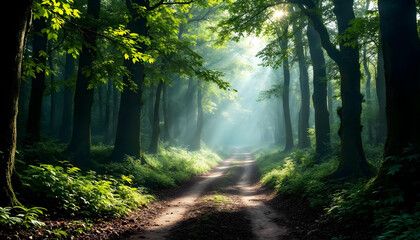 Obraz premium Path Through a Mystic Forest v2