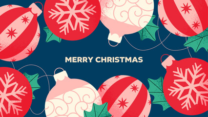 Cute background design with Christmas ornaments
