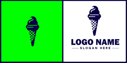 Ice Cream Parlor icon Ice cream shop Ice cream café Gelato parlor flat logo sign symbol editable vector