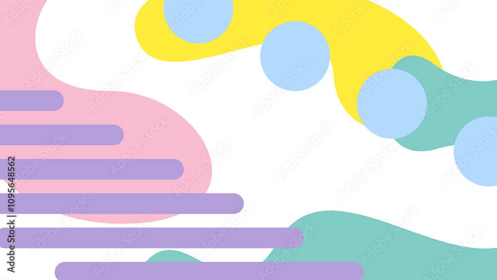 Poster a vibrant abstract design featuring colorful shapes and lines, creating a playful and dynamic visual