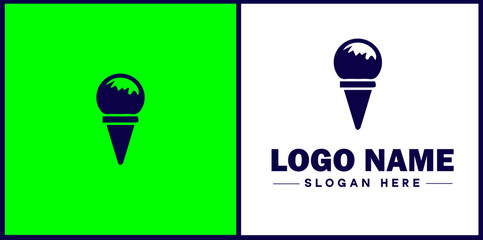 Ice Cream Parlor icon Ice cream shop Ice cream café Gelato parlor flat logo sign symbol editable vector