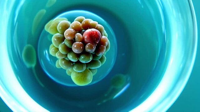Morula formation, cells dividing in petri dish