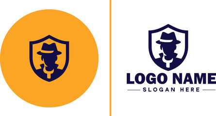 Identity Theft Protection icon Identity theft prevention Identity protection service Identity monitoring service flat logo sign symbol editable vector