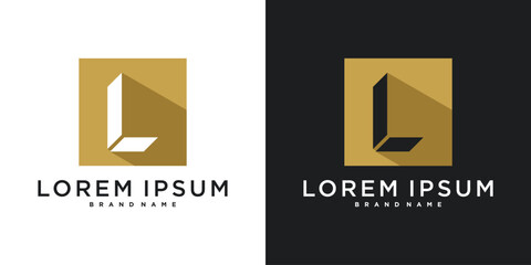 Unique modern letter L logo design. Premium Vector