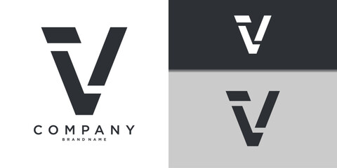 Letter V minimal logo icon design template elements. Premium Vector