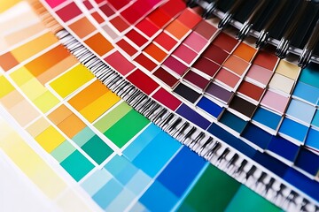 A collection of color swatches arranged in a fan-like display for design purposes.