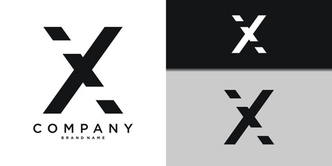Obraz premium Letter X minimal logo icon design template elements. Premium Vector