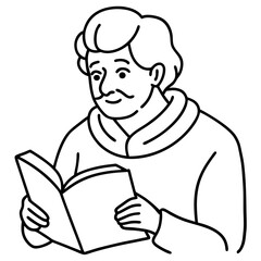 elderly reading
