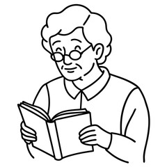 elderly reading