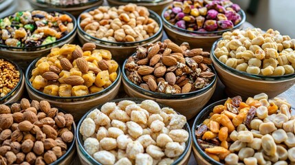 Decorated platters filled with traditional Lohri sweets and nuts, showcasing the culinary joy of the festival