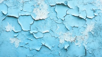 Obraz premium Textured Blue Wall with Peeling Paint Creating a Rustic Atmosphere