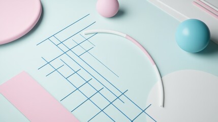 Minimalist Modern Geometry: 3D Clean Design Backgrounds