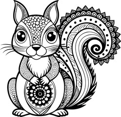 Obraz premium Animal Mandala Design. Floral Animal Mandala Design. Mandala Design With Animal. Animal Coloring Page Design With Mandala Style.