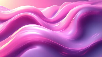 Obraz premium Dreamy Pink Waves in Abstract Digital Art Style