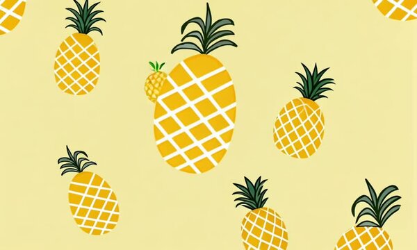 pineapple pattern Background. flat illustration pineapple background. seamless pattern pineapple. pineapple flat illustration background.