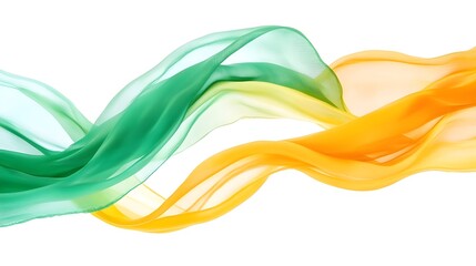 Captivating swirl of green and yellow fabric.