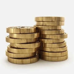 Stacked gold coins representing business investment and finance.