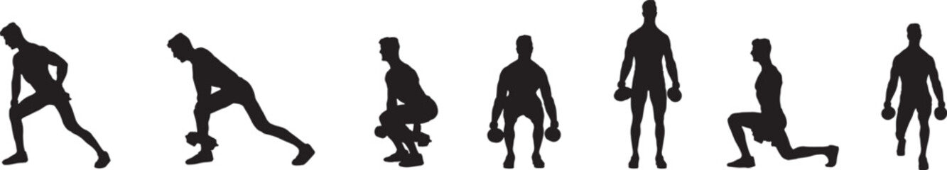 Vector Silhouette Collection: Clean and Bold Designs Muscular man isolated on the white background