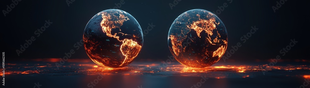 Poster visualizing dynamic climate data with quantum ai models global perspectives on environmental changes