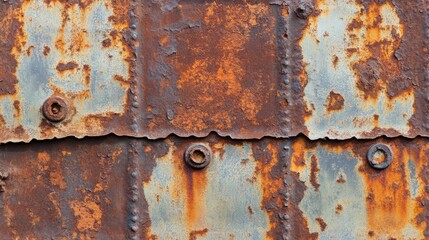 Rusty Metal Surface with Textured Patina and Color Variations