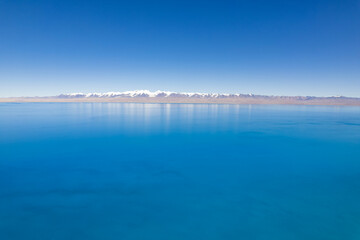 blue sky ,  snow mountain and Hala Lake in Qinghai