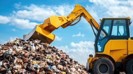 Innovative waste compactor technology reducing the volume of trash in landfills, saving space waste compactor, landfill efficiency