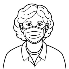 elderly woman wearing a mask