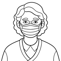 elderly woman wearing a mask