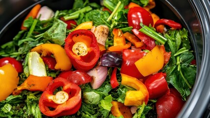 Large-scale composting operation processing food waste from farms, grocery stores, and households   composting, large-scale operation