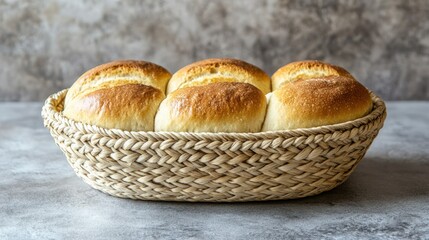 Freshly Baked Rolls in a Rustic Basket