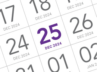 2025 Christmas Closeup Calendar