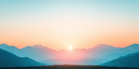 Fototapeta premium Breathtaking sunrise over serene mountains with vibrant colors and peaceful ambiance.