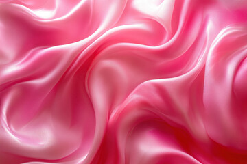 Obraz premium Pink silk fabric draping elegantly, casting soft shadows, perfect for luxury or fashion concepts with a touch of grace and sophistication.