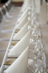 View across a wedding reception table