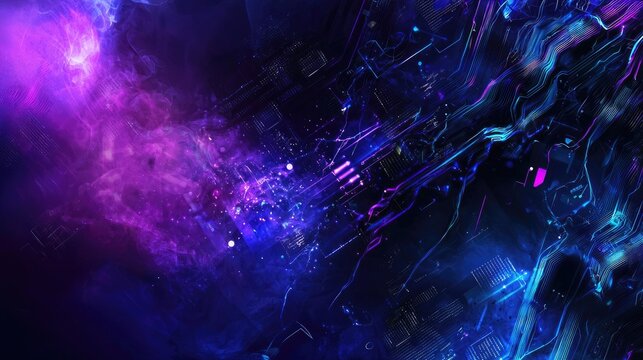 a YouTube channel banner with a futuristic and creative theme that reflects the fusion of technology and imagination. The background  - Powered by Adobe