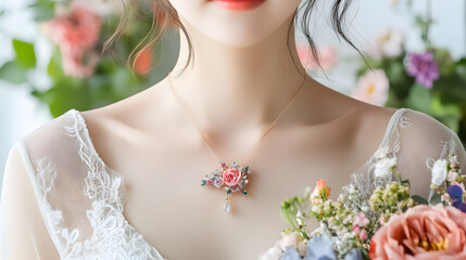 Obraz premium The beauty of diamonds and their luxury suit the beautiful scenery. For couples or ladies, look good and stylish. and space for writing text