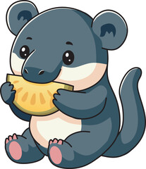 Cute Tapirus Eating Jackfruit