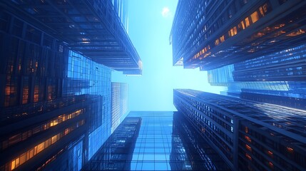 Urban exploration skyscrapers in cityscape modern architecture aerial view