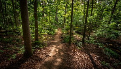 Obraz premium The forest path is a story waiting to be told. 