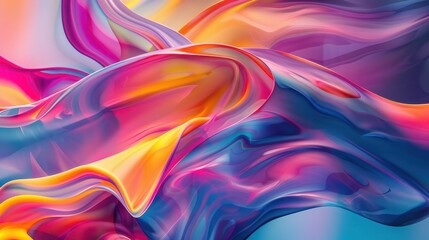 Obraz premium Vibrant colors flow in abstract wave pattern
