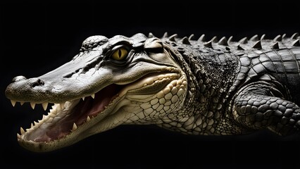 Fototapeta premium A alligator in isolated background