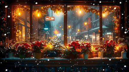 Obraz premium Cozy Winter Scene with Softly Falling Snowflakes