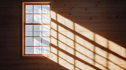 Sunlight Through Wooden Window Pane