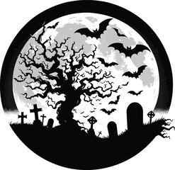 Halloween Vector Design, Spooky Vector Art, Helloween T-shirt Design.