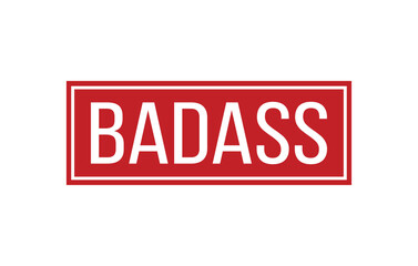 Red BADASS Rubber Stamp Seal Vector illustration isolated on white background