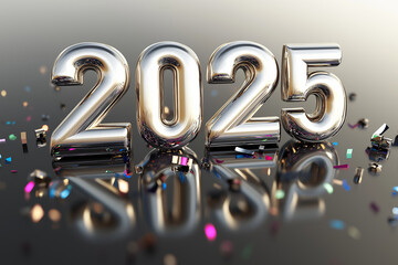 2025 New Year Celebration fireworks typography text luminous vibrant bokeh photograph