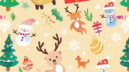 Christmas Background Material Illustration - A Festive and Artistic Depiction for the Holiday Season. The Richly Colored and Detailed Illustration of the Christmas Background